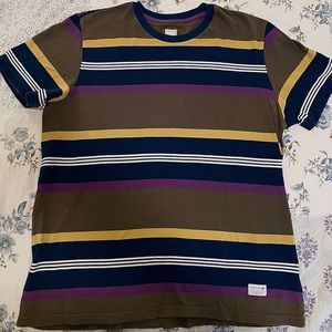Multi-Colored Striped Adidas T-Shirt